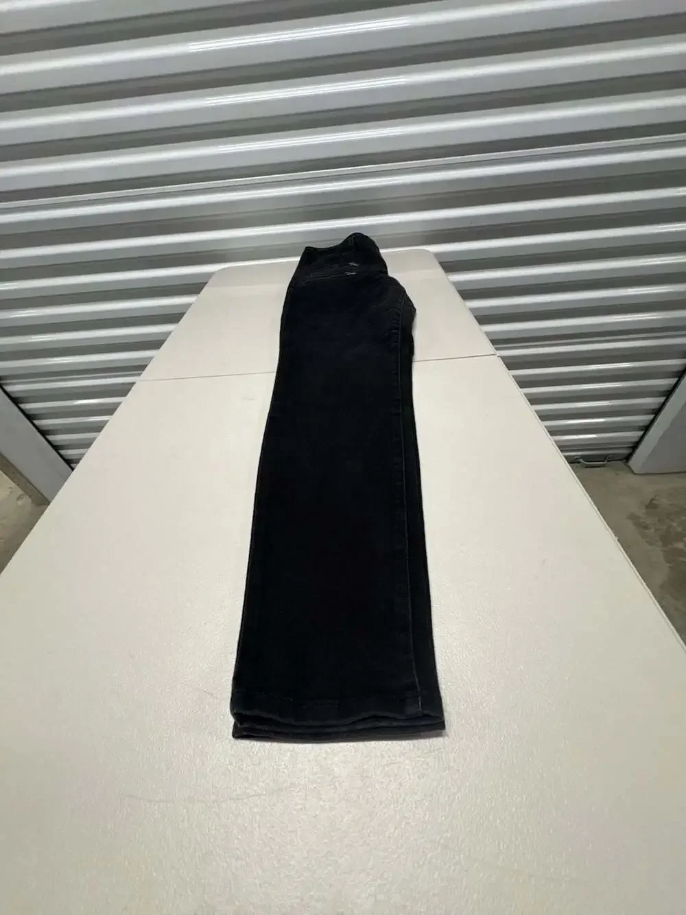 Stretch cotton denim pants in black